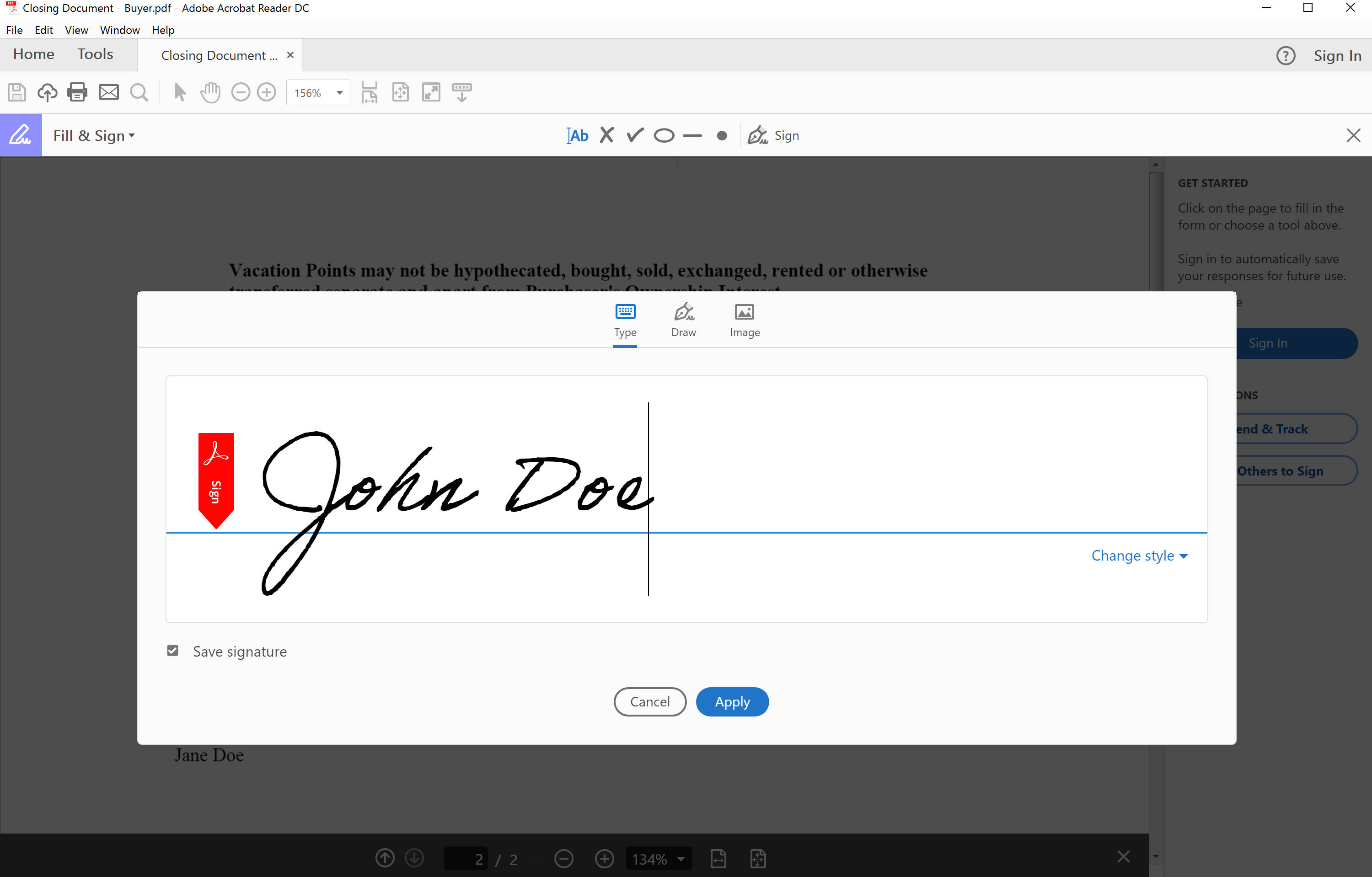 Adobe Acrobat Signature